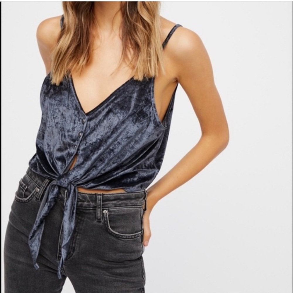 Free People Two Tie for You Velvet Cami